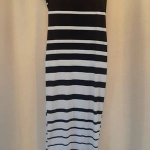 Black and White Stripe Maxi Dress